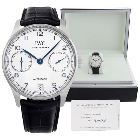 Used IWC Portuguese IW500705 stainless steel 42mm auto